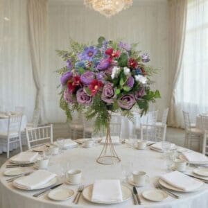 Wicklow artificial aisle marker and table centrepiece for wedding flower hire in the UK.